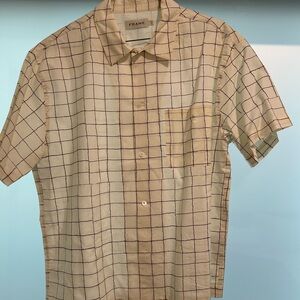 Frame Denim Cream Plaid Shirt